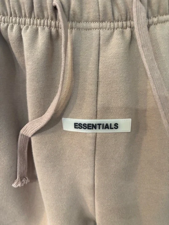 Essentials Beige Drawstring Lounge Shorts - Picture 3 of 5